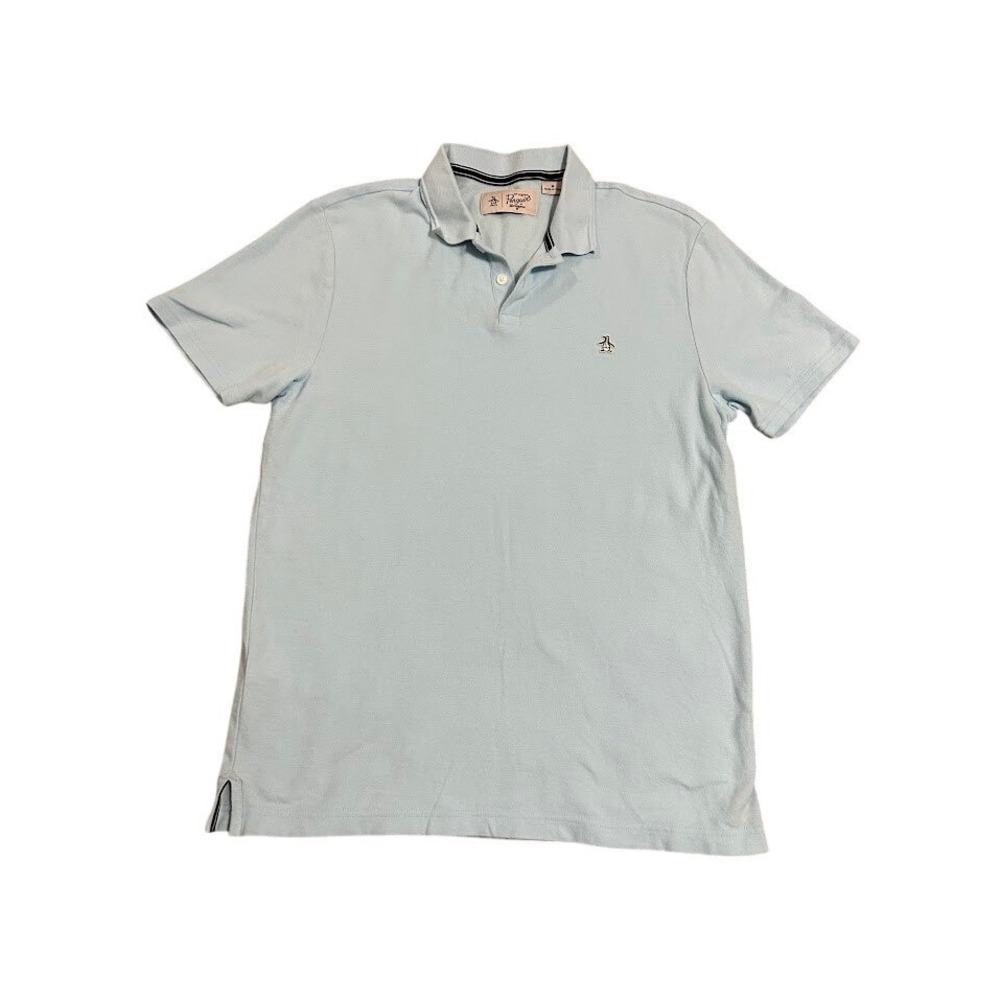 Original Penguin Light Blue Short‎ Sleeve Polo Shirt Mens Size Medium